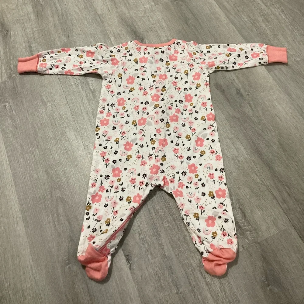 Spring 0-3 Months Sleeper Onesies Bundle Lot- Zipper Footie and Sleep Sack